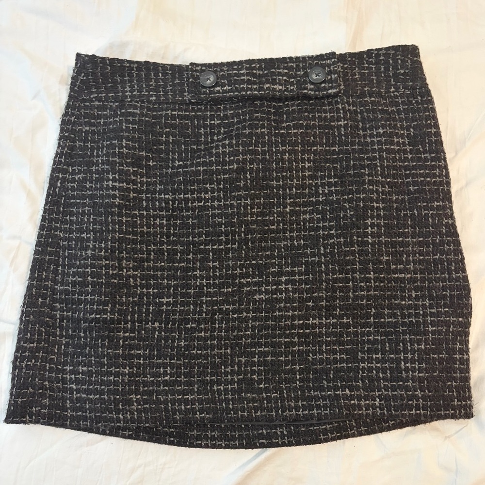 Ann Taylor Loft Black Tweed Mini Skirt